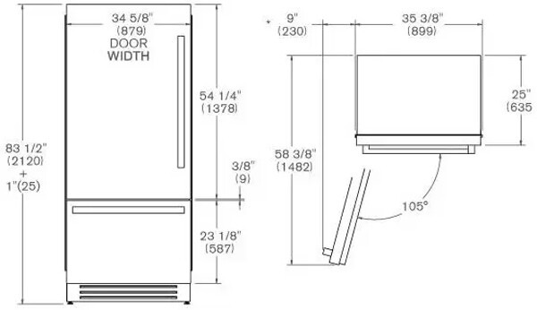 Встраиваемый холодильник Bertazzoni REF905BBLXTT Встраиваемый холодильник Bertazzoni REF905BBLXTT