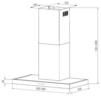 Каминная вытяжка Krona RUT 600 inox 3P-S Каминная вытяжка Krona RUT 600 inox 3P-S