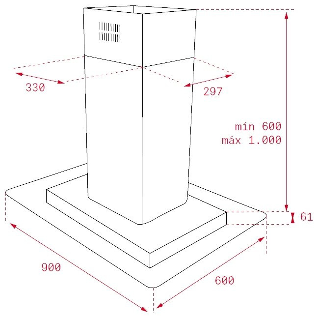 Каминная вытяжка TEKA DG3 Isla 980 IX (40485140)