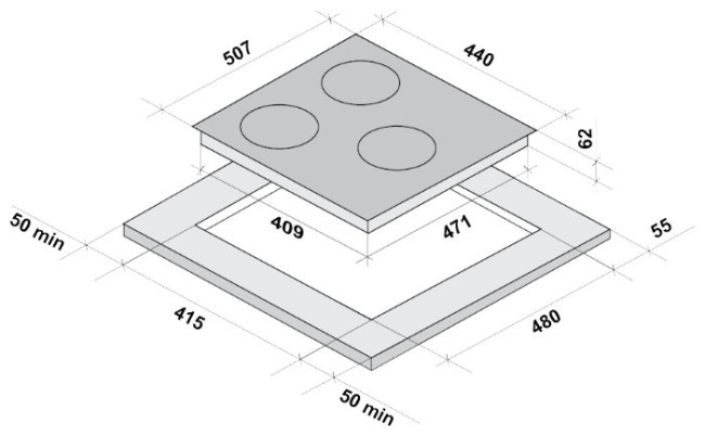 Варочная панель Fornelli PI 45 Inizio WH