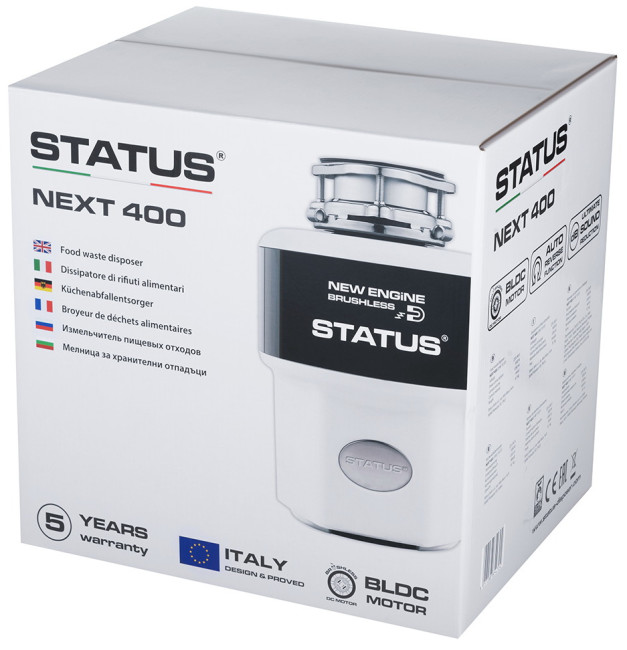 Измельчитель пищевых отходов Status NEXT 400 Белый, черный металлик (09811001) Измельчитель пищевых отходов Status NEXT 400 Белый, черный металлик (09811001)