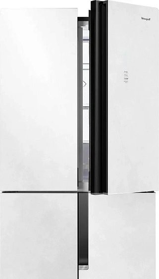 Холодильник WEISSGAUFF WCD 450 White Rock Glass NoFrost Inverter Холодильник WEISSGAUFF WCD 450 White Rock Glass NoFrost Inverter