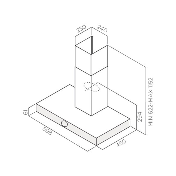 Каминная вытяжка Jetair Touch BL/A/60 Каминная вытяжка Jetair Touch BL/A/60