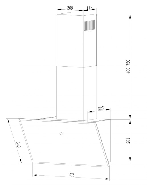 Каминная вытяжка Lex Touch ECO 600 white Каминная вытяжка Lex Touch ECO 600 white