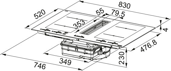 Индукционная варочная панель со встроенной вытяжкой Franke FMA 8391R HI