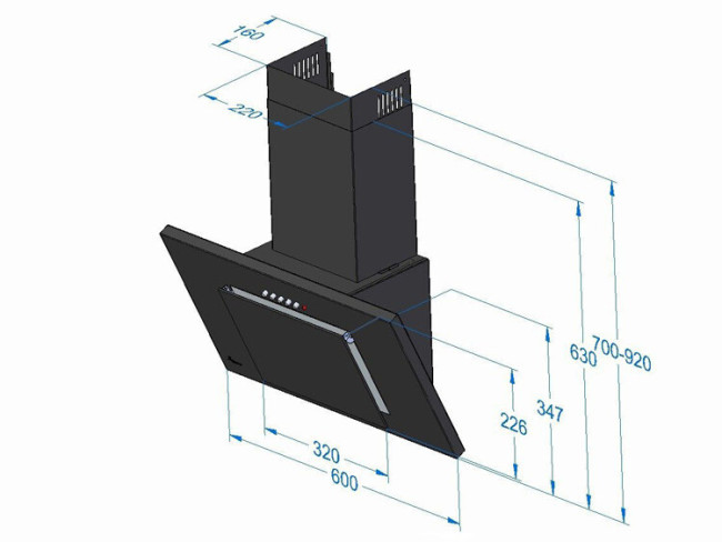 Каминная вытяжка Akpo Nero WK-4 eco 60 черный Каминная вытяжка Akpo Nero WK-4 eco 60 черный