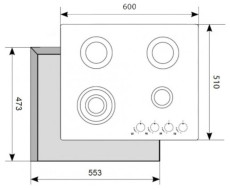 Газовая варочная панель AKPO PGA 604 RGC-T BL Газовая варочная панель AKPO PGA 604 RGC-T BL