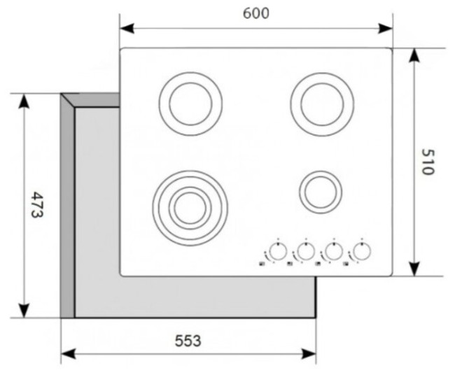 Газовая варочная панель AKPO PGA 604 RGC-T BL Газовая варочная панель AKPO PGA 604 RGC-T BL