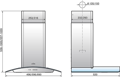 Вытяжка Elikor Аметист 60Н-430-К3Д (КВ II М-430-60-305) нерж/тонир