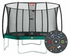 Каркасный батут Berg Favorit Tattoo + Safety Net Deluxe 430 430х430х270 см Каркасный батут Berg Favorit Tattoo + Safety Net Deluxe 430 430х430х270 см