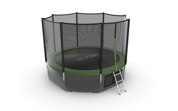 Батут Evo Jump External 12ft Green Lowernet + сетка Батут Evo Jump External 12ft Green Lowernet + сетка