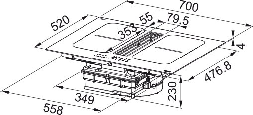 Индукционная варочная панель со встроенной вытяжкой Franke FSM 7081R HI Индукционная варочная панель со встроенной вытяжкой Franke FSM 7081R HI