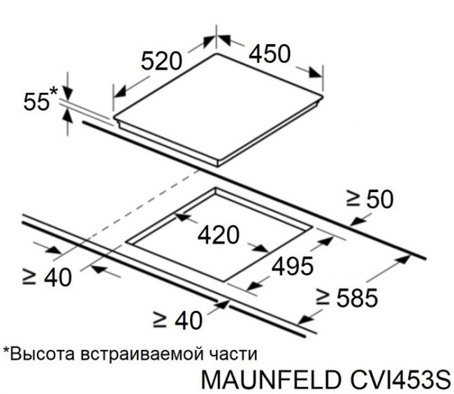 Электрическая варочная панель Maunfeld CVI453SBWH Inverter Электрическая варочная панель Maunfeld CVI453SBWH Inverter