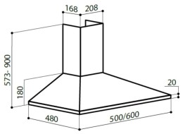 Каминная вытяжка LEX BASIC 500 black Каминная вытяжка LEX BASIC 500 black