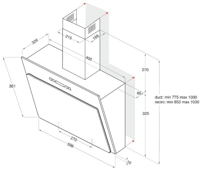Каминная вытяжка Indesit IHVP 6.4 LL K Каминная вытяжка Indesit IHVP 6.4 LL K