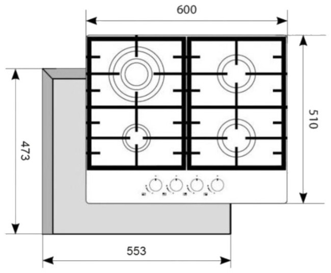Газовая варочная панель AKPO PGA 604 SGC-T BL Газовая варочная панель AKPO PGA 604 SGC-T BL