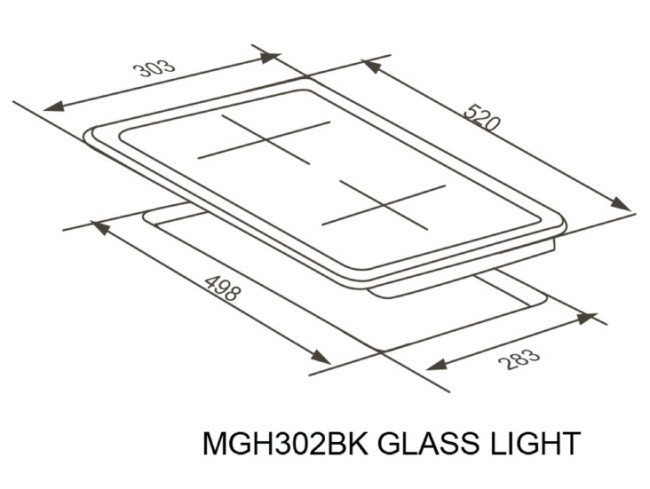 Газовая варочная панель Meferi MGH302BK GLASS LIGHT Газовая варочная панель Meferi MGH302BK GLASS LIGHT