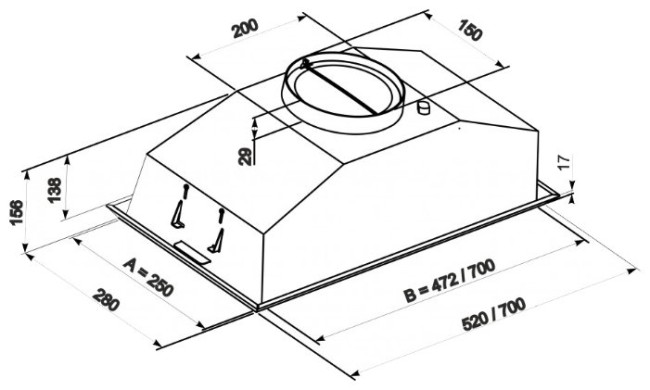 Встраиваемая вытяжка ZorG Modul 960 52