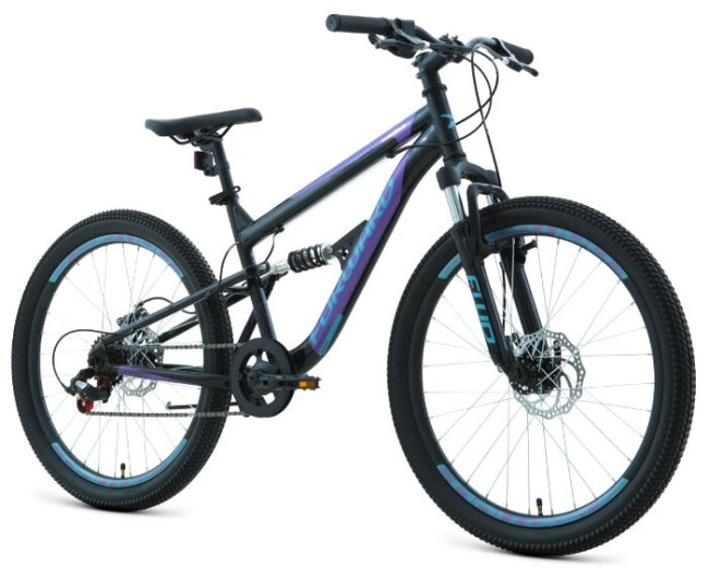 Подростковый горный (MTB) велосипед FORWARD Raptor 24 2.0 Disc (2020)