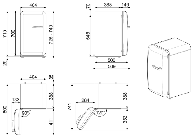 Холодильник smeg FAB5LBL3