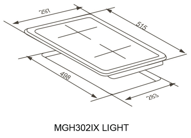 Газовая варочная панель Meferi MGH302IX LIGHT