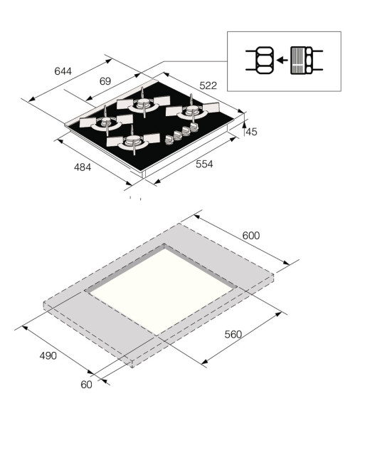 Газовая варочная панель Asko HG8640BGB1