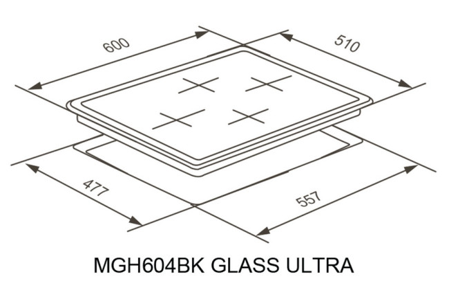 Газовая варочная панель Meferi MGH604BK GLASS ULTRA Газовая варочная панель Meferi MGH604BK GLASS ULTRA