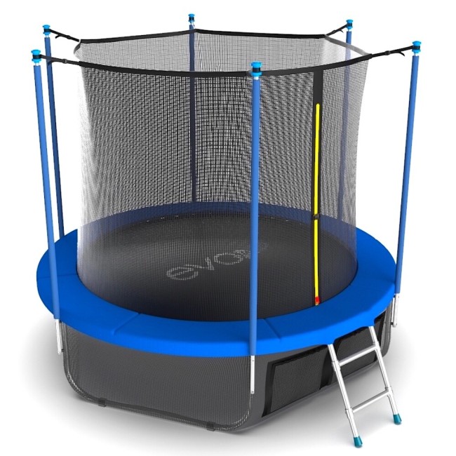 Батут Evo Jump Internal 10ft Sky с внутренняя сеткой, лестницей и нижней сетью