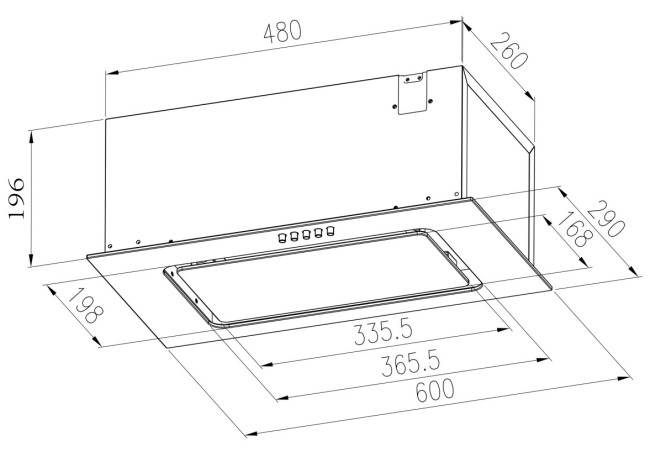 Встраиваемая вытяжка Meferi INBOX60WH Light Встраиваемая вытяжка Meferi INBOX60WH Light