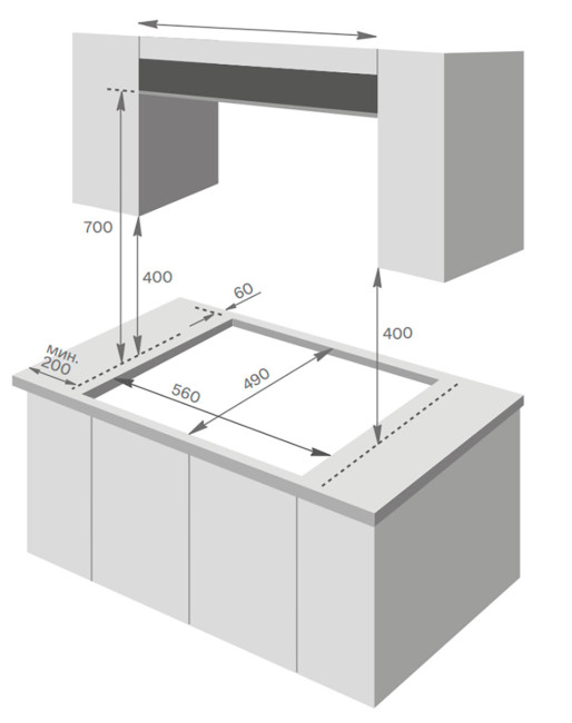 Газовая варочная панель Meferi MGH604WH GLASS COMFORT