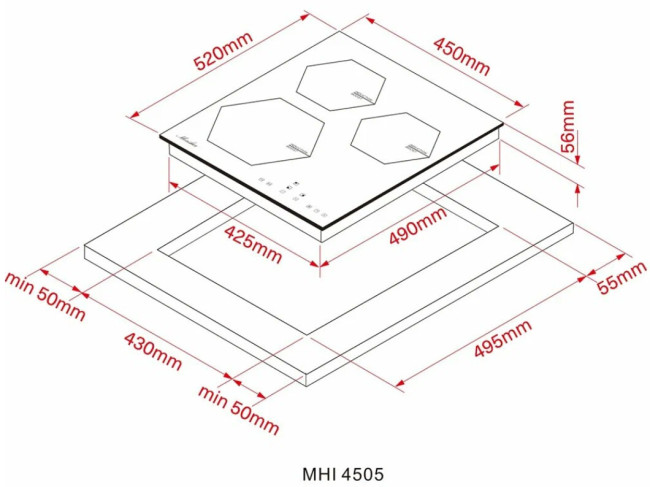 Встраиваемая индукционная варочная панель Monsher MHI 4505
