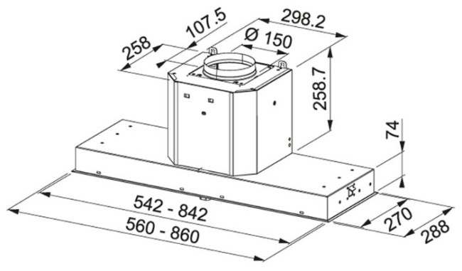 Встраиваемая вытяжка FRANKE FMY 608 BI BK