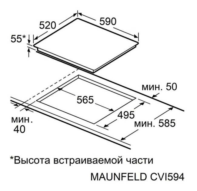 Электрическая варочная панель Maunfeld CVI594SF2DGR Inverter Электрическая варочная панель Maunfeld CVI594SF2DGR Inverter