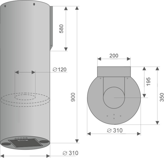Каминная вытяжка Konigin Beauty Inox 31