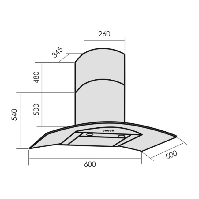 Вытяжка MBS TORENIA 160 GLASS
