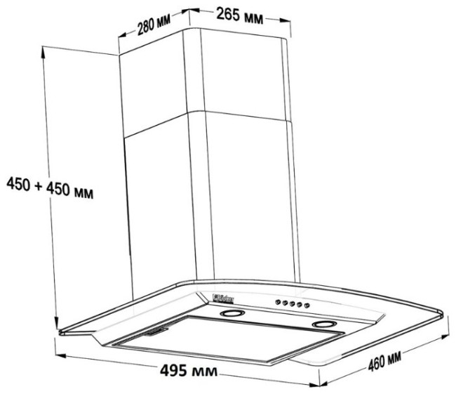 Каминная вытяжка Backer QD50A-G6L100 WH