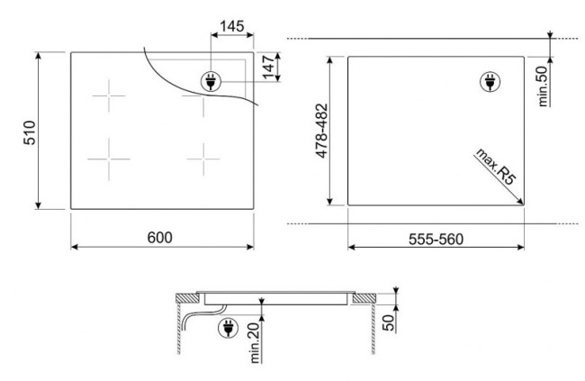 Электрическая варочная панель Smeg SI1M5633D1