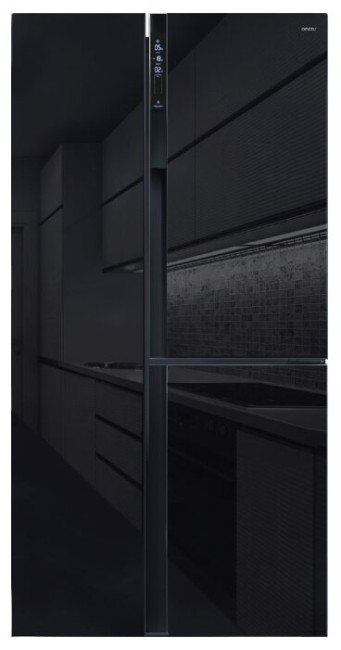 Холодильник Ginzzu NFK-475 Black glass Холодильник Ginzzu NFK-475 Black glass