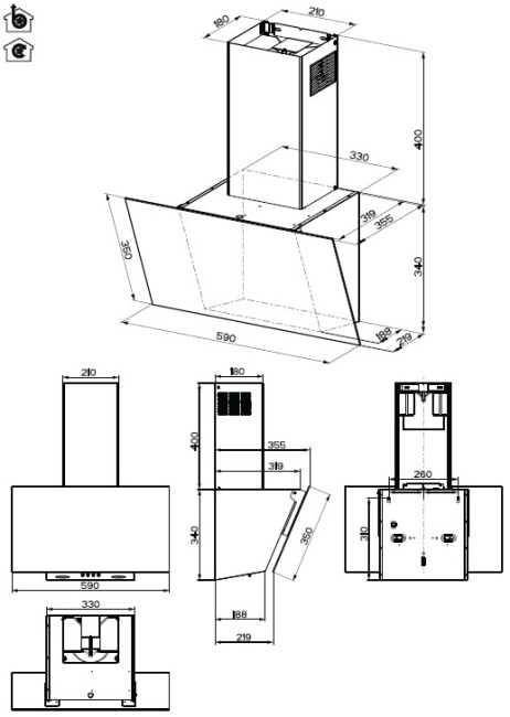 Вытяжка Hotpoint HPHV 63LT BL Вытяжка Hotpoint HPHV 63LT BL