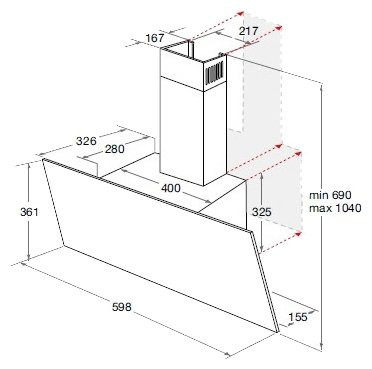 Каминная вытяжка Indesit IHVP 6.6 LM K Каминная вытяжка Indesit IHVP 6.6 LM K