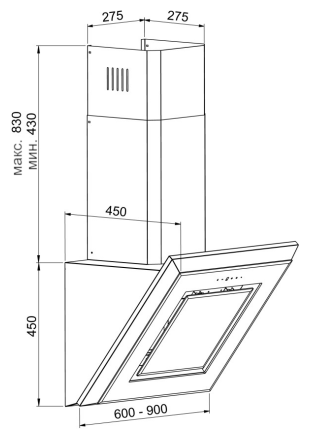 Каминная вытяжка Korting KHC 69089 GN