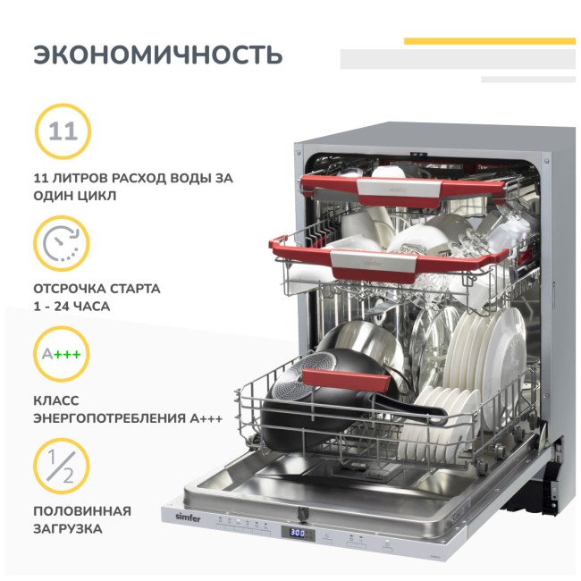 Встраиваемая посудомоечная машина Simfer DGB6701