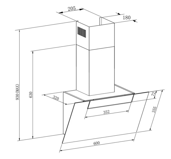 Вытяжка Meferi AIRBOX60BK COMFORT