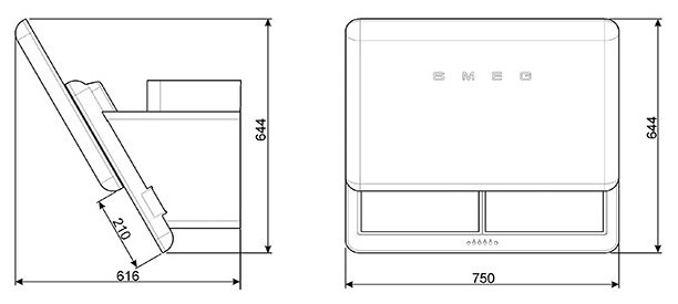 Каминная вытяжка smeg KFAB75BL Каминная вытяжка smeg KFAB75BL