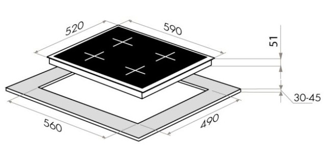 Комбинированная варочная панель Maunfeld EEHE.642VC.3CB/KG Комбинированная варочная панель Maunfeld EEHE.642VC.3CB/KG