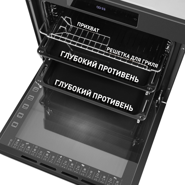 Духовой шкаф MAUNFELD EOEH.7611SB вороненая сталь