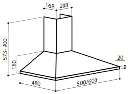 Каминная вытяжка LEX BASIC 600 inox Каминная вытяжка LEX BASIC 600 inox