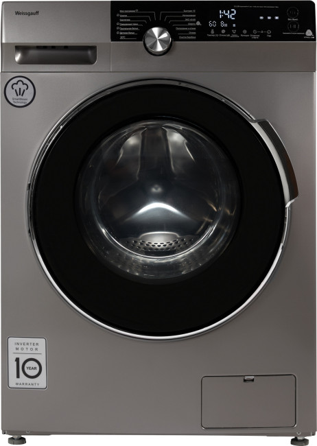 Стиральная машина Weissgauff WM 4947 DC Inverter Steam Silver Стиральная машина Weissgauff WM 4947 DC Inverter Steam Silver