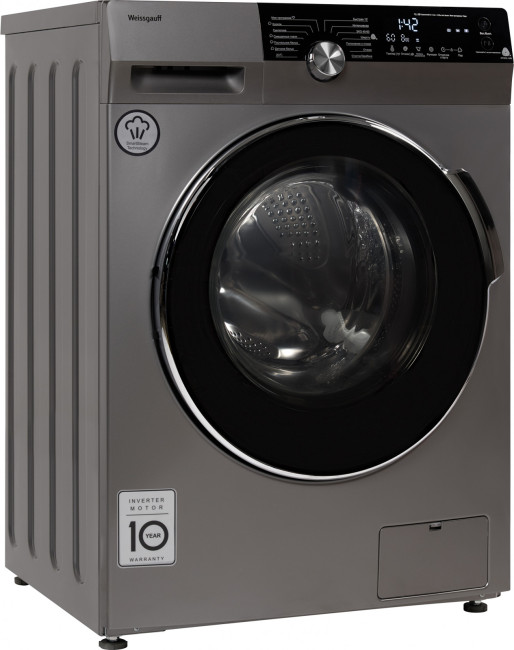 Стиральная машина Weissgauff WM 4947 DC Inverter Steam Silver Стиральная машина Weissgauff WM 4947 DC Inverter Steam Silver