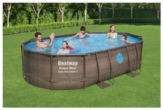Бассейн Bestway Power Steel Swim Vista Series II в комплекте 56946